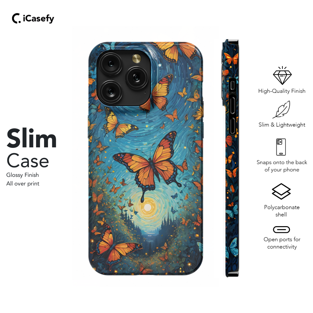 Landscape Cute Brown Butterflys Phone Case iPhone Samsung Cover Pixel 1036 - Image 6