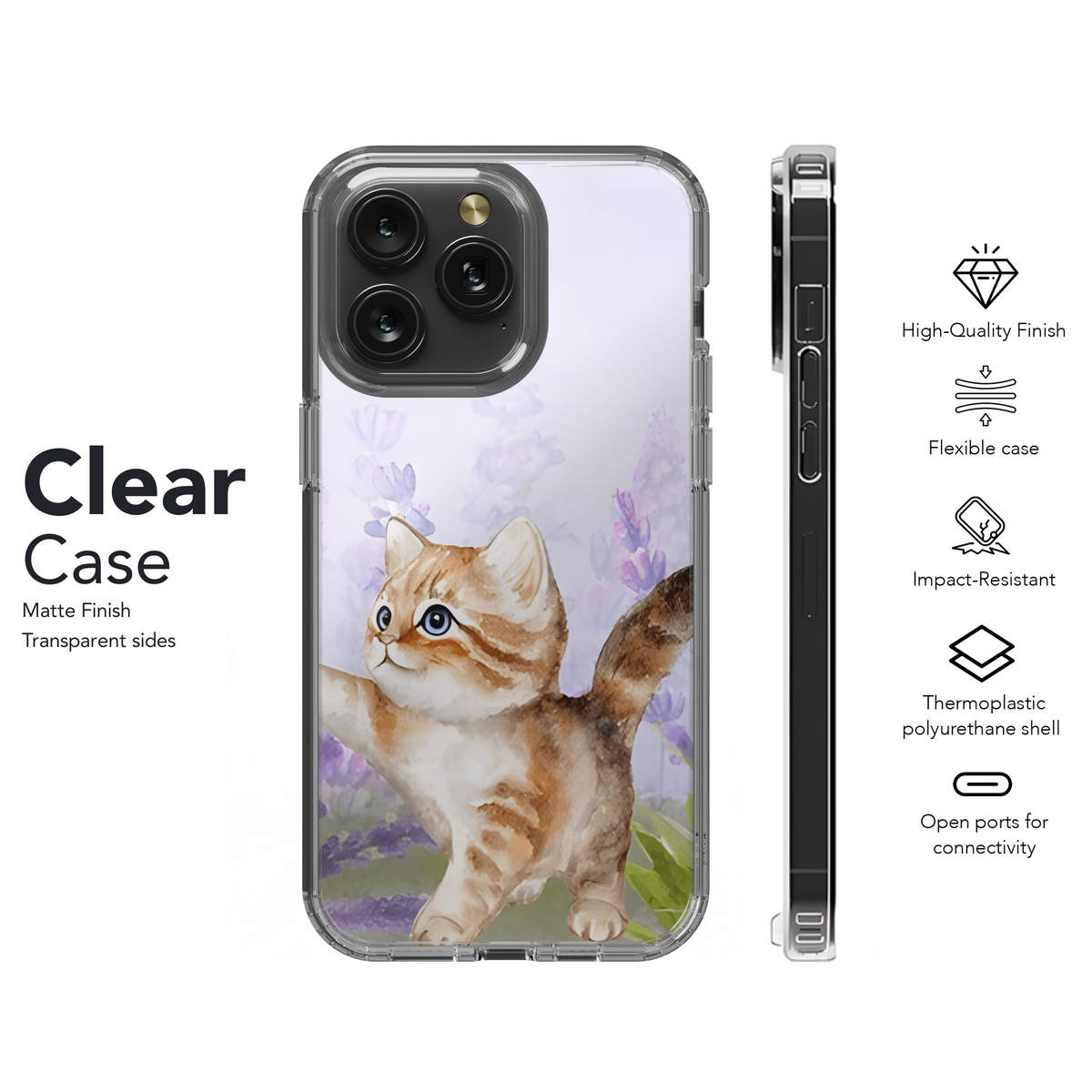 Lavender Field Kitty Butterfly Phone Case iPhone Samsung Cover Pixel 2818 - Image 8