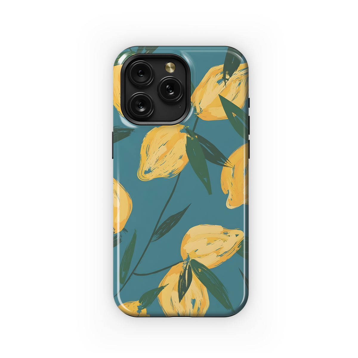 Lemons Teal Strokes Phone Case iPhone Samsung Cover Pixel 4270 - Image 1