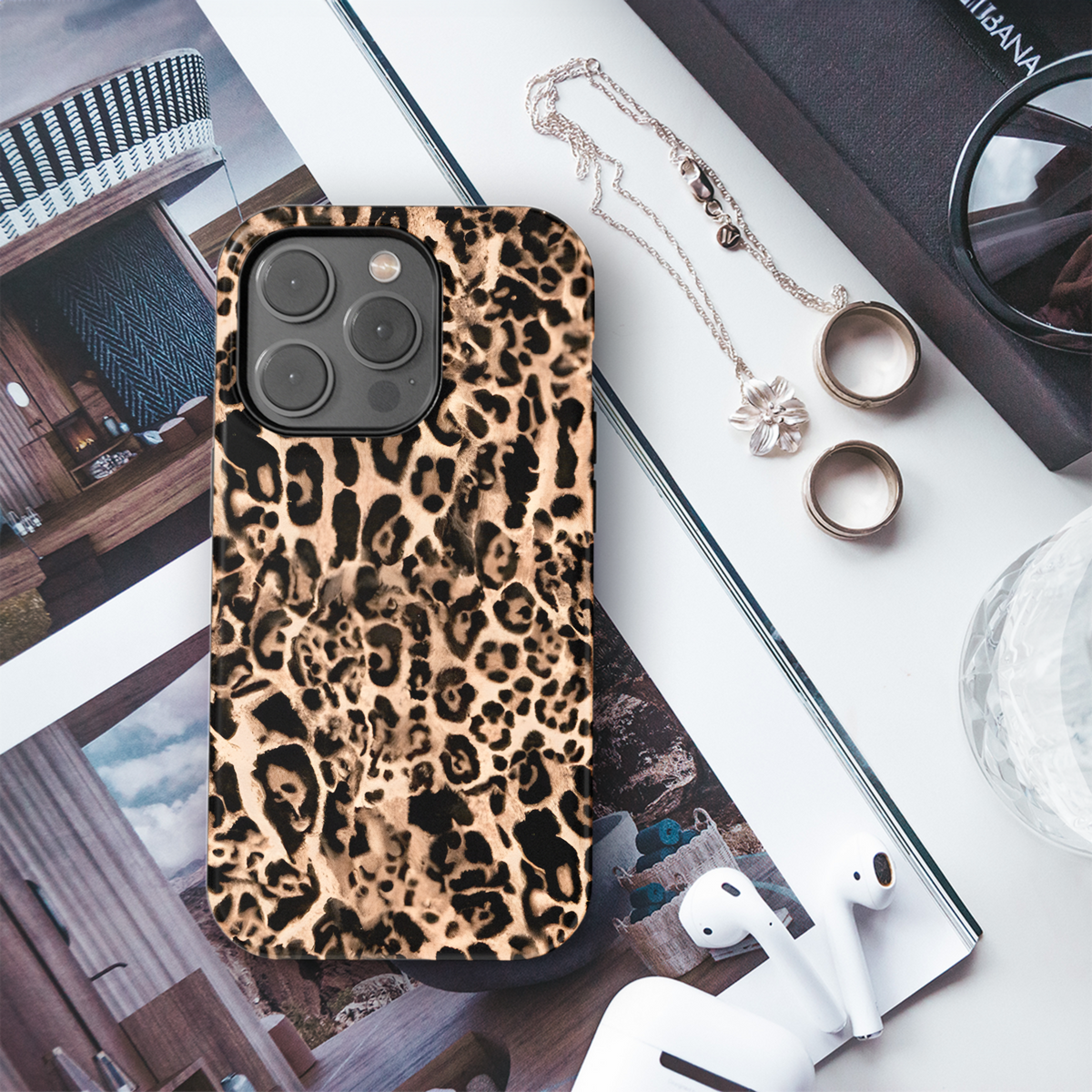 Leopard Animal Skin Print for Fabric Phone Case iPhone Samsung Cover Pixel 2251 - Image 3