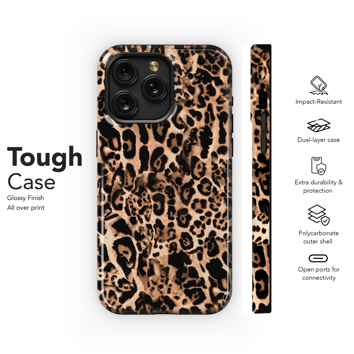 Leopard Animal Skin Print for Fabric Phone Case iPhone Samsung Cover Pixel 2251 - Image 6