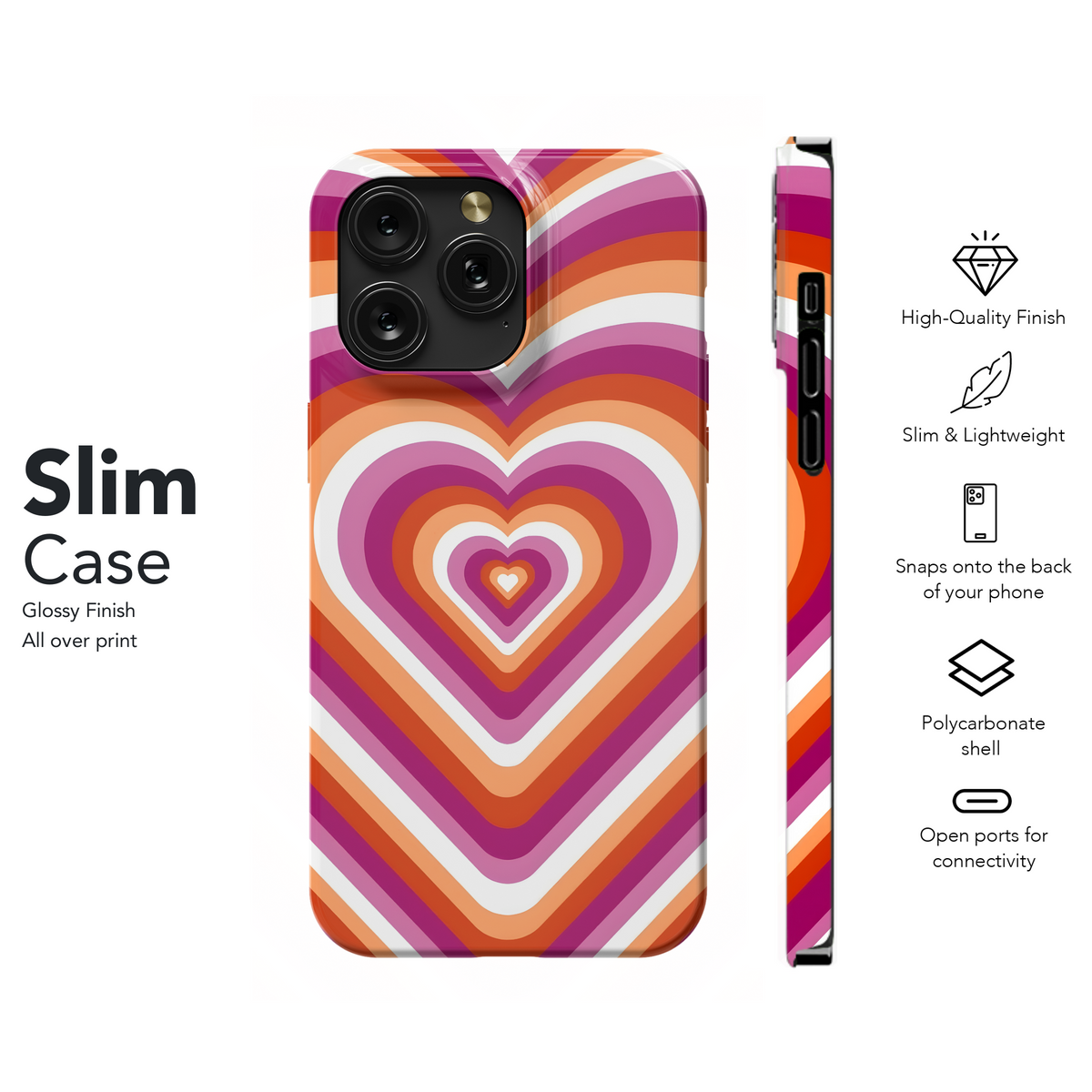 Lesbian Pride Hearts
 Phone Case iPhone Samsung Cover Pixel 4229 - Image 7