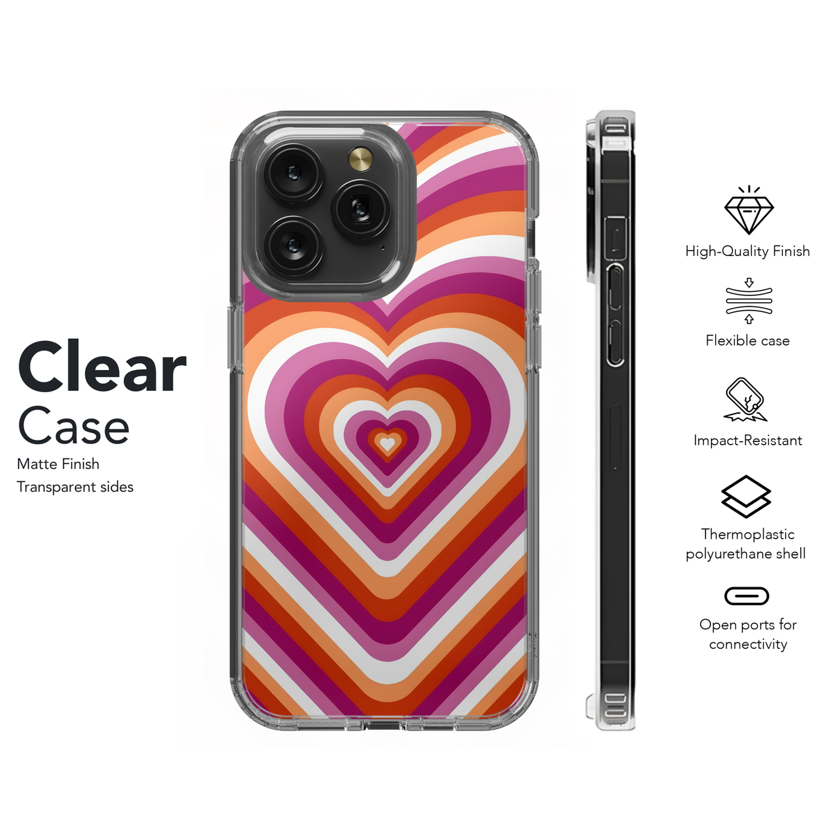 Lesbian Pride Hearts
 Phone Case iPhone Samsung Cover Pixel 4229 - Image 8