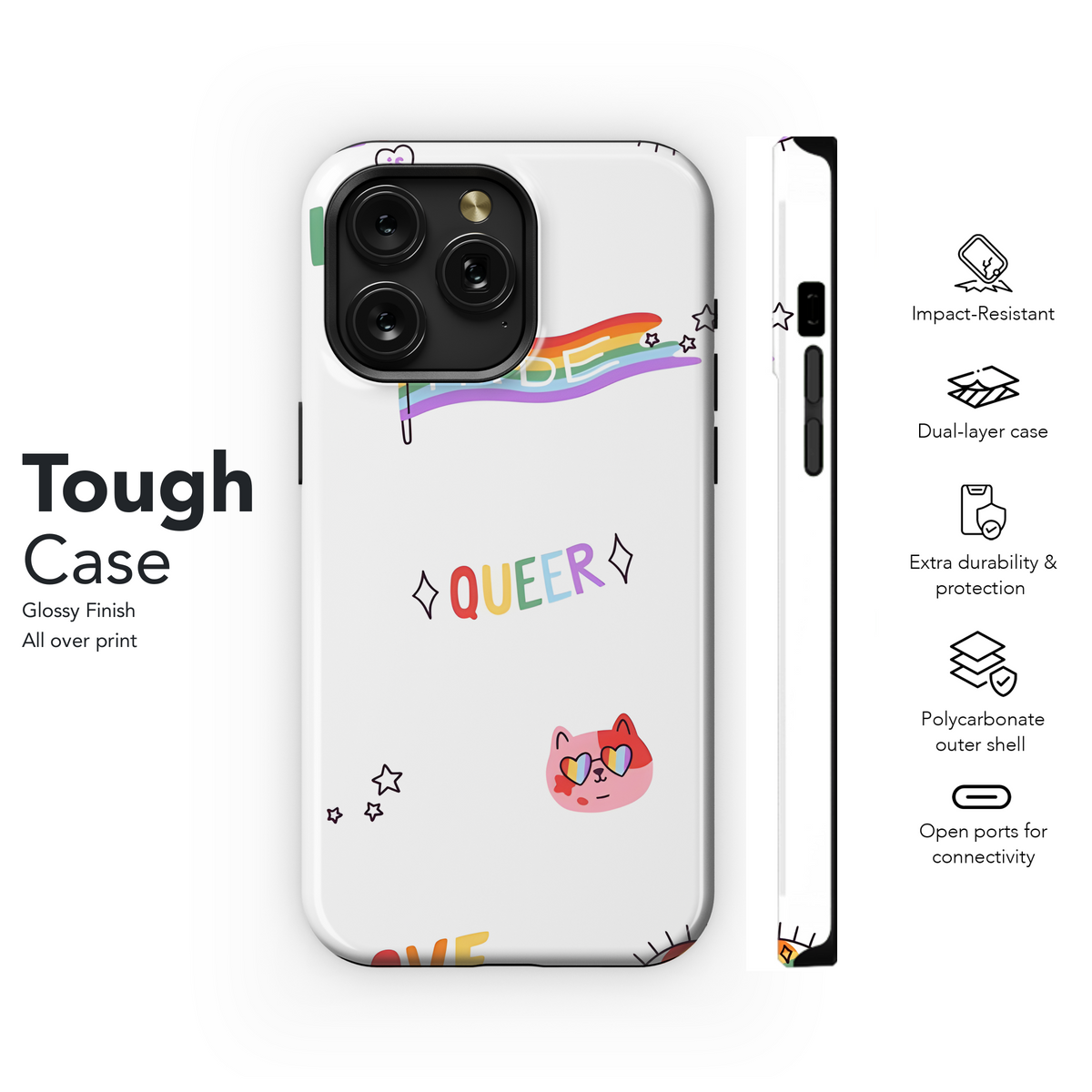 LGBT Pride Doodle Phone Case iPhone Samsung Cover Pixel 3864 - Image 6