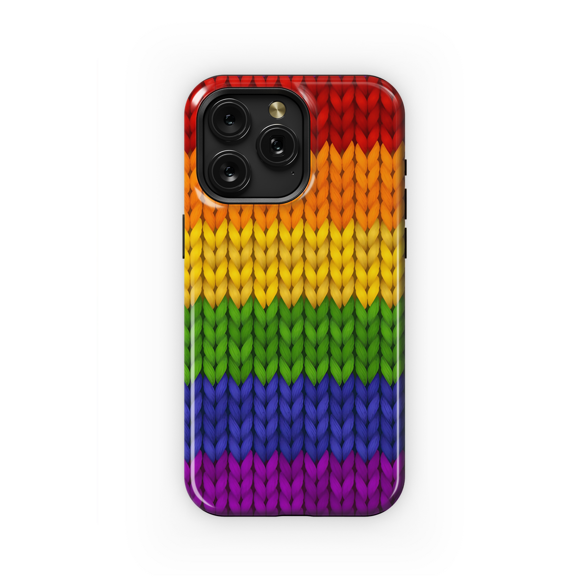 LGBT Rainbow Knit Phone Case iPhone Samsung Cover Pixel 3887 - Image 1