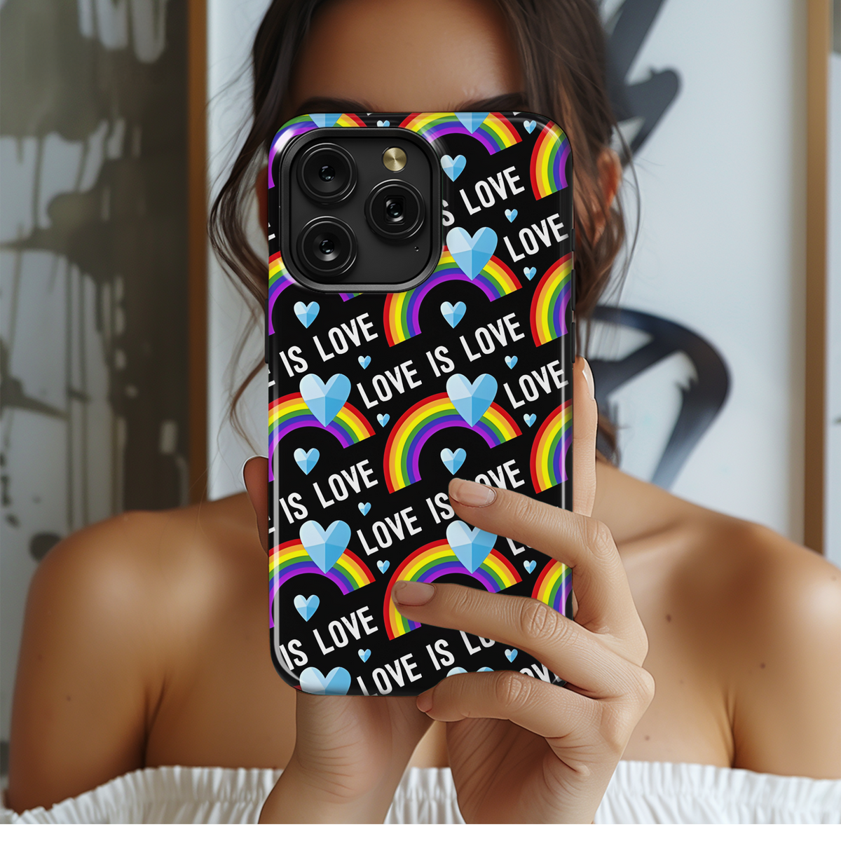 LGBTQ+ with Pride Rainbow Love is Love Phone Case iPhone Samsung Cover Pixel 3901 - Image 2