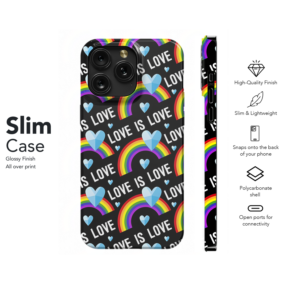 LGBTQ+ with Pride Rainbow Love is Love Phone Case iPhone Samsung Cover Pixel 3901 - Image 7