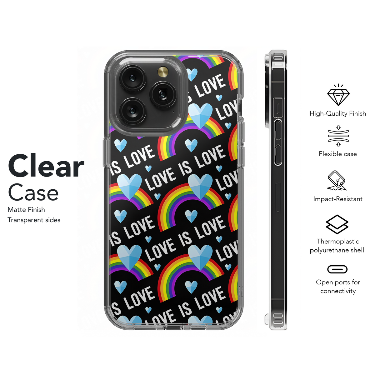 LGBTQ+ with Pride Rainbow Love is Love Phone Case iPhone Samsung Cover Pixel 3901 - Image 8