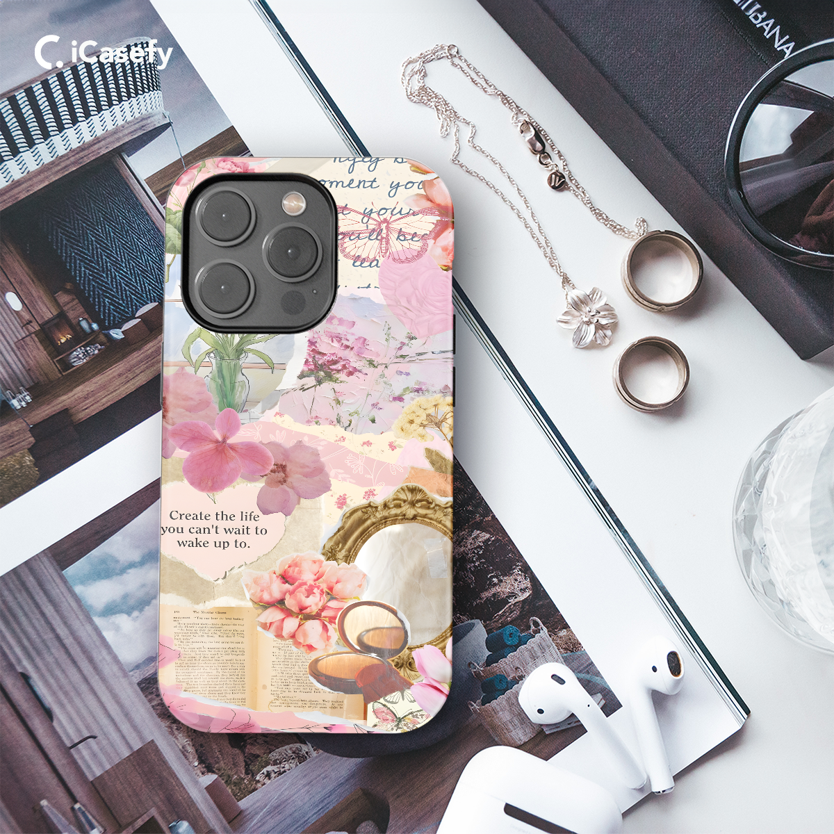 Light Pink Spring Aesthetic Collage Phone Case iPhone Samsung Pixel & More 107 - Image 3