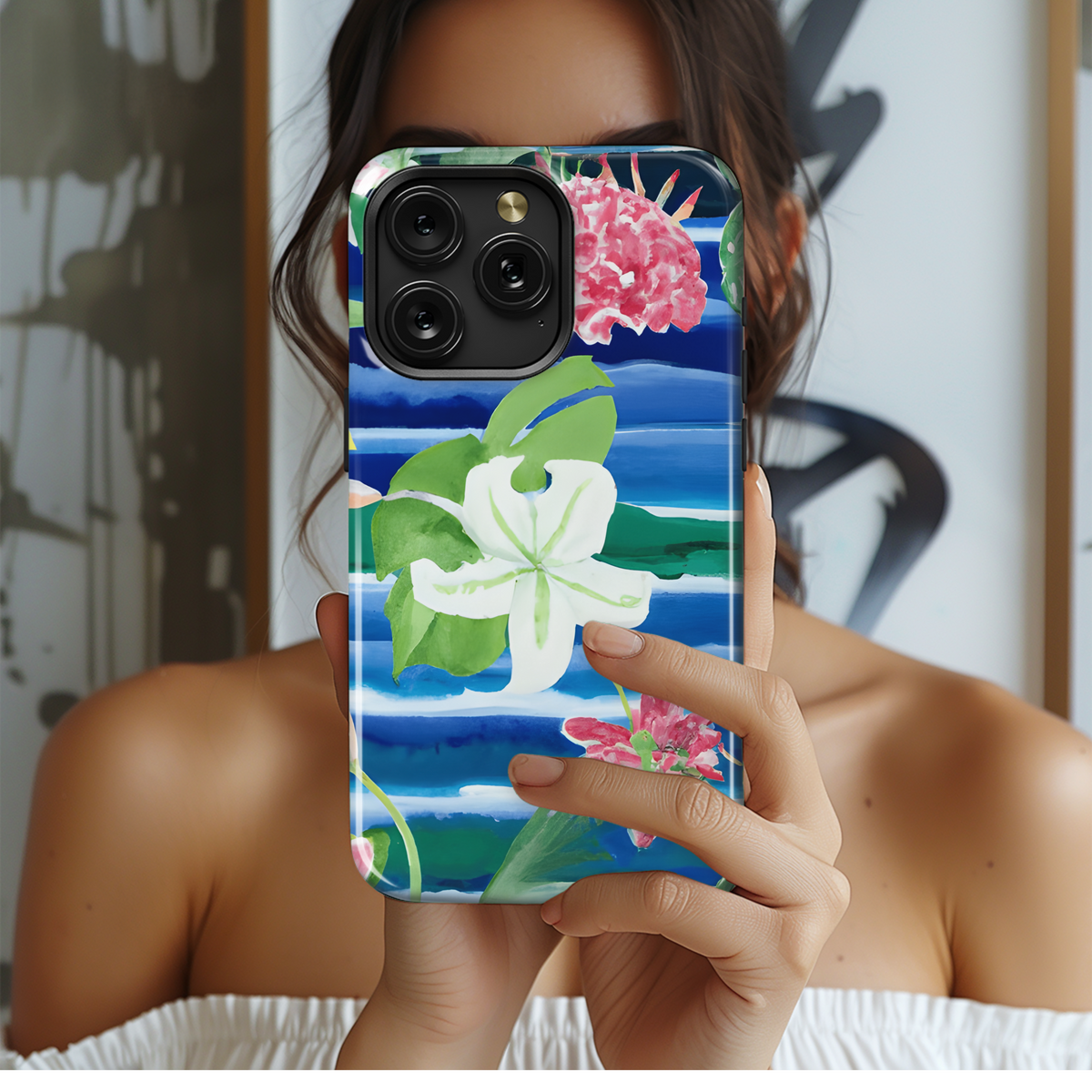 Lilly Pulitzer Style Watercolor Phone Case iPhone Samsung Cover Pixel 3330 - Image 2