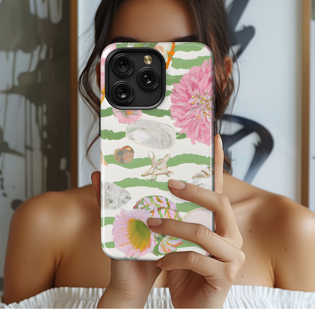 Lilly Pulitzer Watercolor Tiger Stripe Phone Case iPhone Samsung Cover Pixel 3364 - Image 2