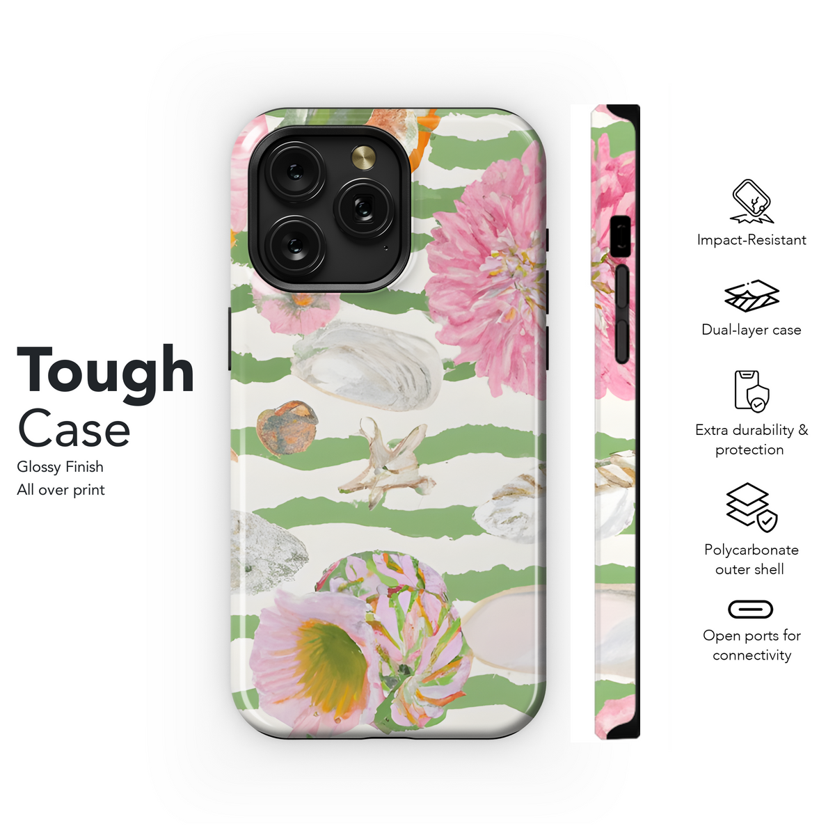 Lilly Pulitzer Watercolor Tiger Stripe Phone Case iPhone Samsung Cover Pixel 3364 - Image 6