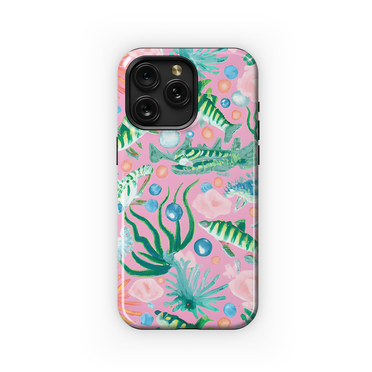 Lilly-Style Watercolor Coral Reef Phone Case iPhone Samsung Cover Pixel 3442 - Image 1