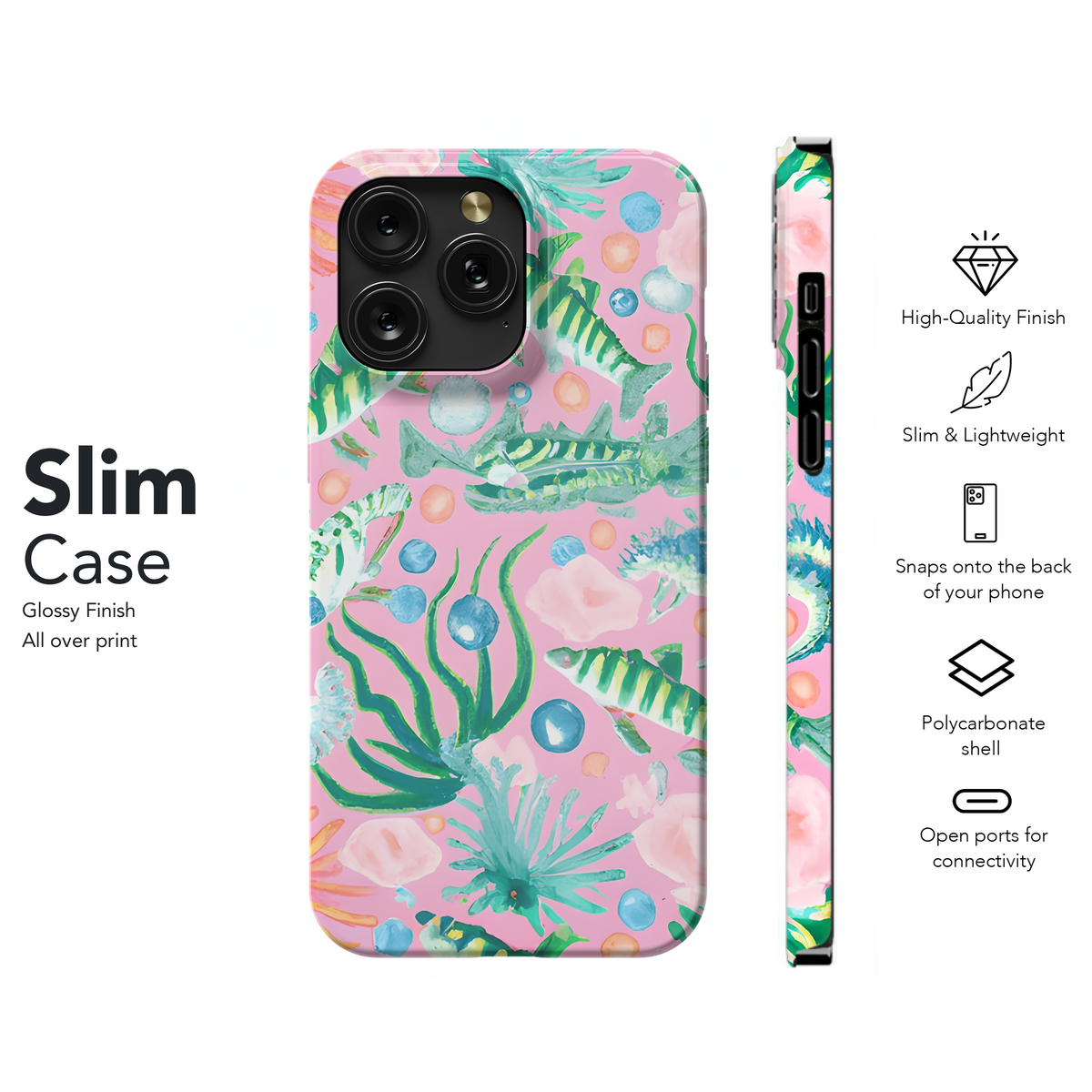 Lilly-Style Watercolor Coral Reef Phone Case iPhone Samsung Cover Pixel 3442 - Image 7