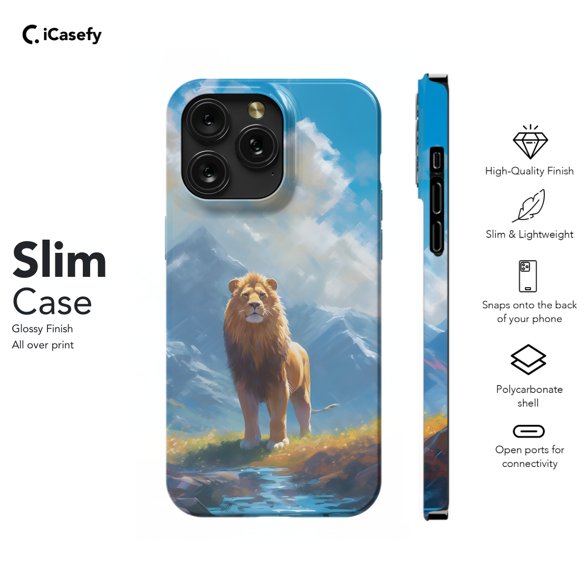 Lion in Mountains Phone Case iPhone Samsung Pixel & More 283 - Image 6