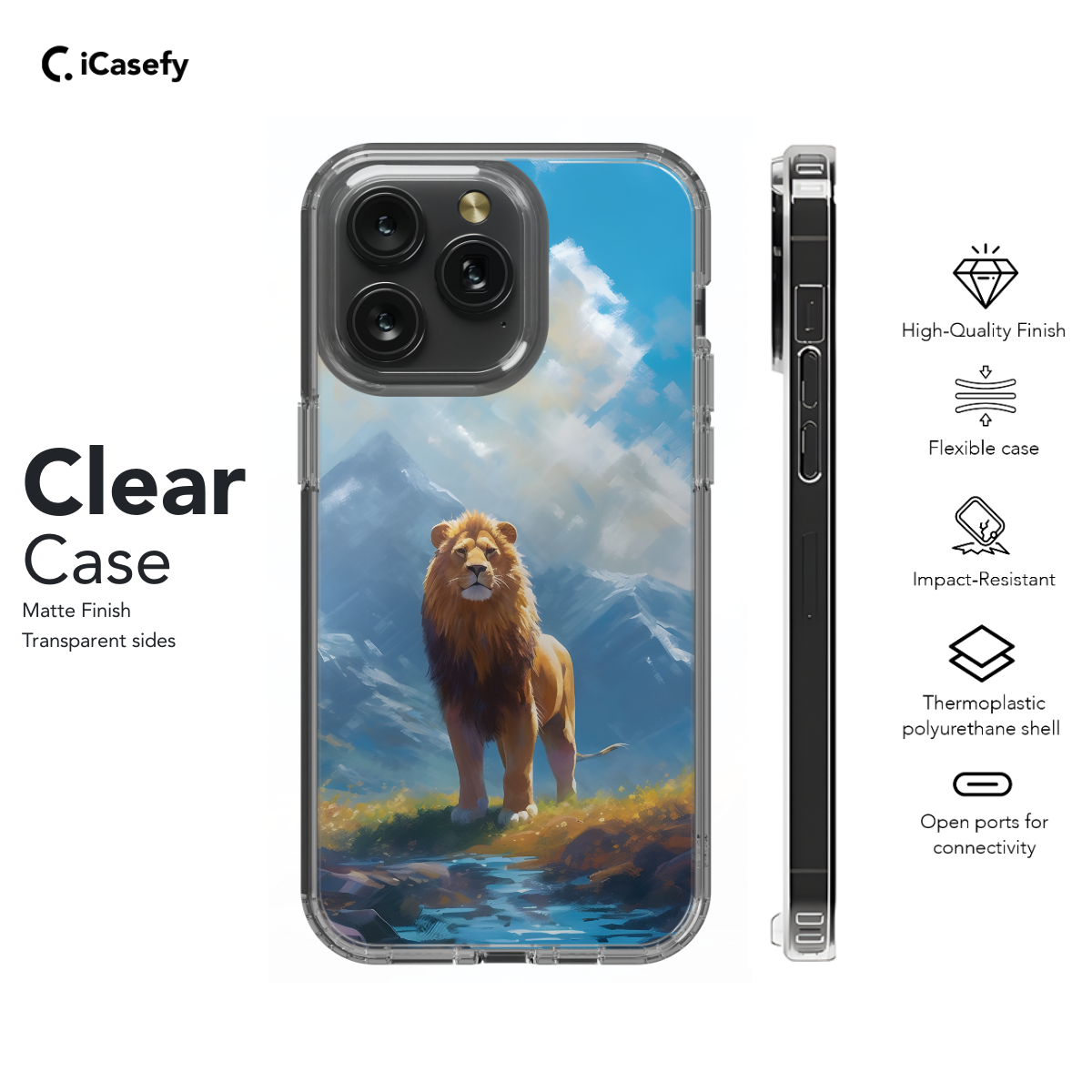 Lion in Mountains Phone Case iPhone Samsung Pixel & More 283 - Image 7