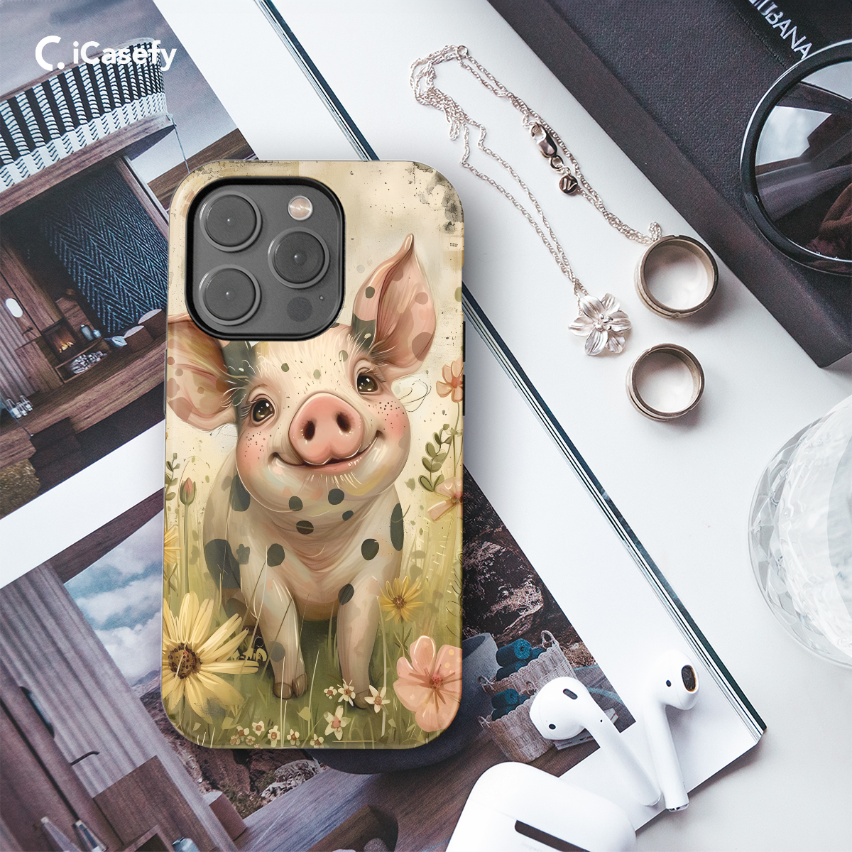 Little Piggy Pig Whismitical Phone Case iPhone Samsung Pixel & More 268 - Image 3