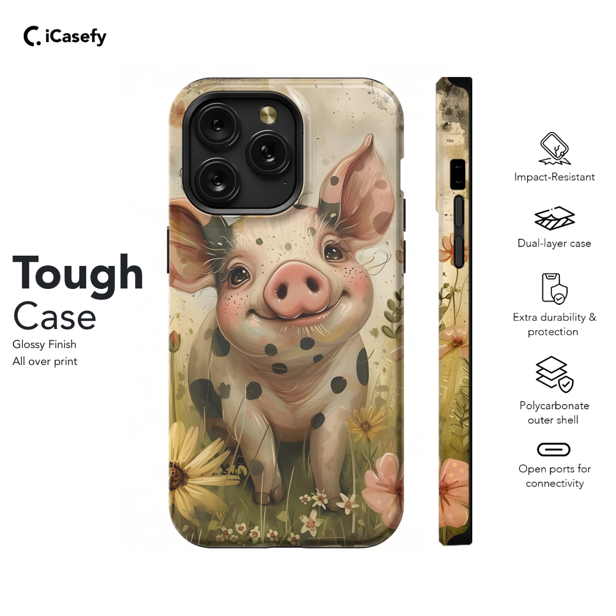 Little Piggy Pig Whismitical Phone Case iPhone Samsung Pixel & More 268 - Image 5