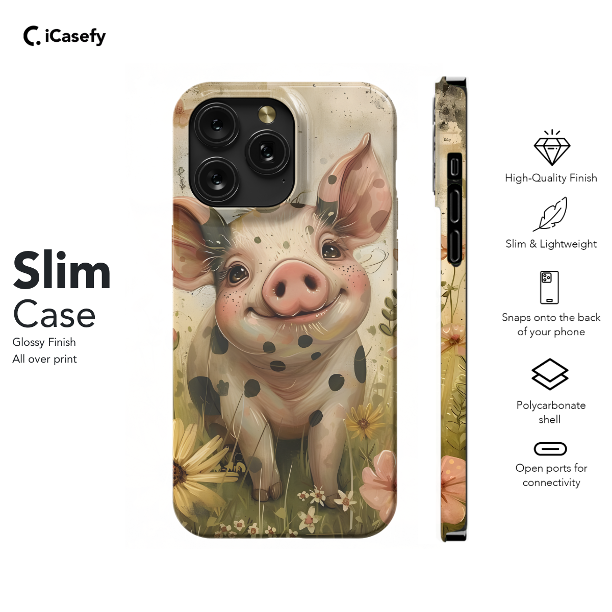 Little Piggy Pig Whismitical Phone Case iPhone Samsung Pixel & More 268 - Image 6