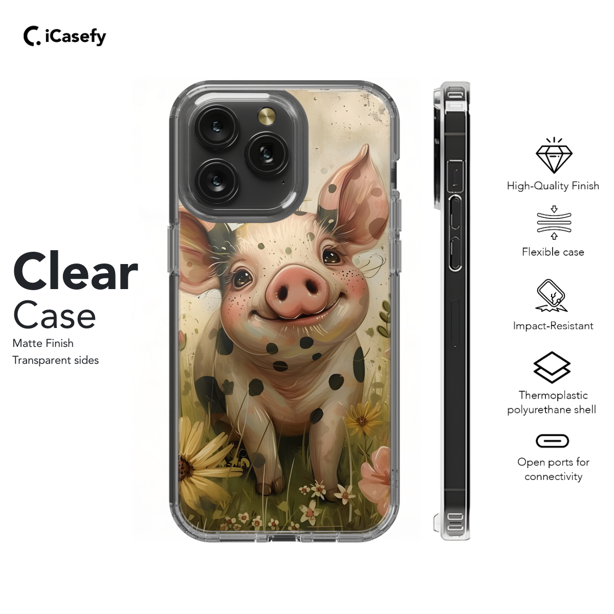 Little Piggy Pig Whismitical Phone Case iPhone Samsung Pixel & More 268 - Image 7