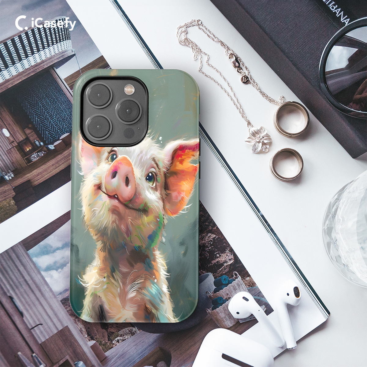 Little Piggy Pig Whismitical Phone Case iPhone Samsung Pixel & More 269 - Image 3