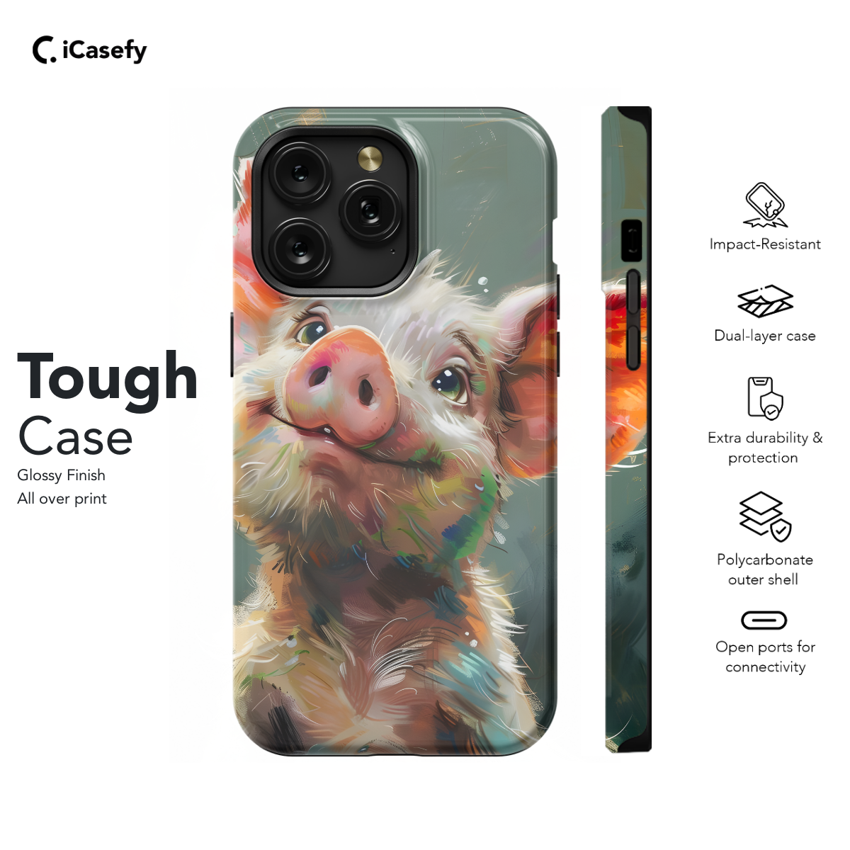 Little Piggy Pig Whismitical Phone Case iPhone Samsung Pixel & More 269 - Image 5