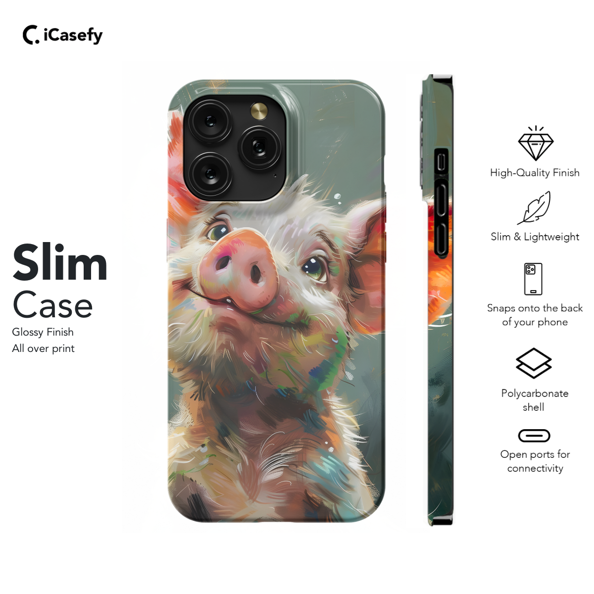 Little Piggy Pig Whismitical Phone Case iPhone Samsung Pixel & More 269 - Image 6