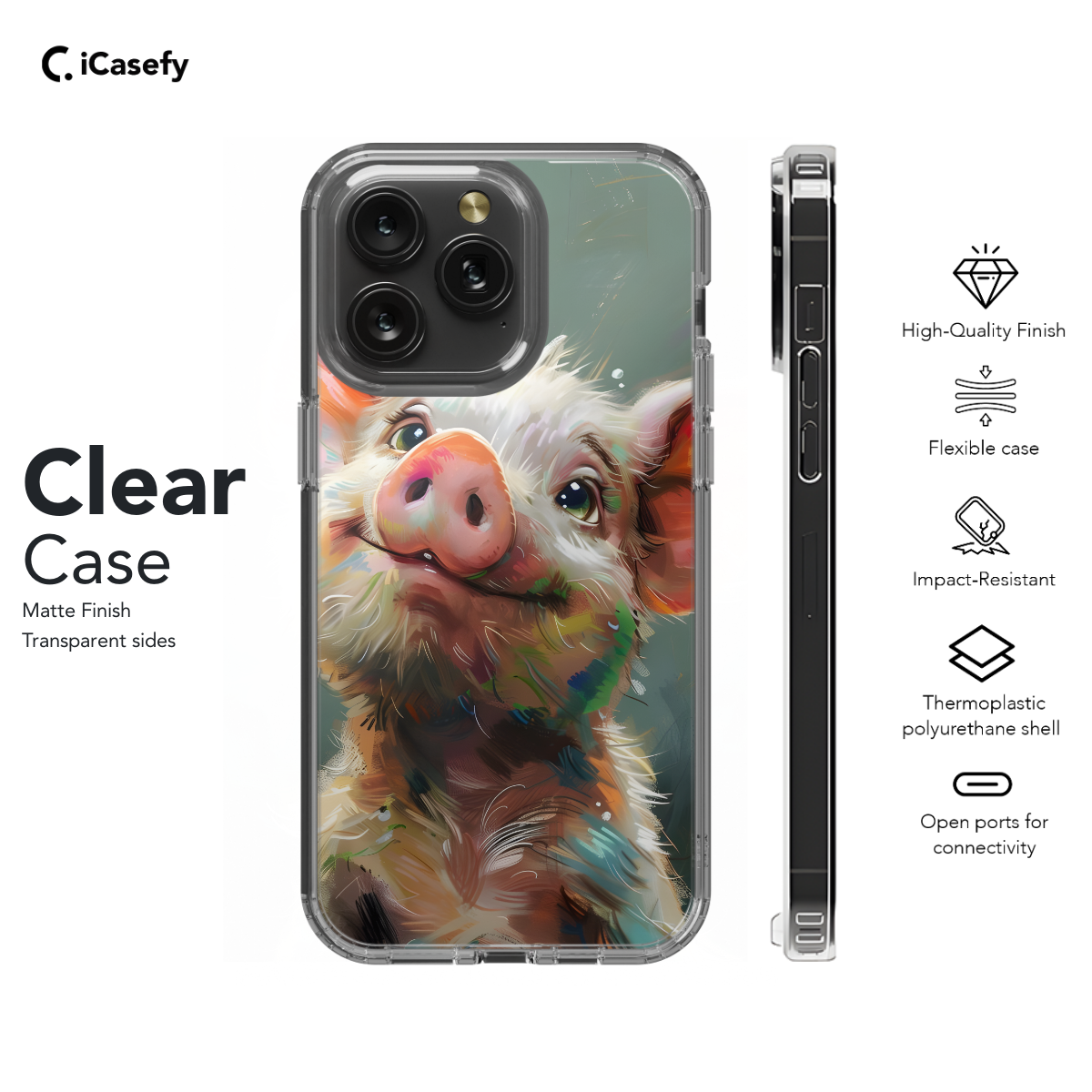 Little Piggy Pig Whismitical Phone Case iPhone Samsung Pixel & More 269 - Image 7