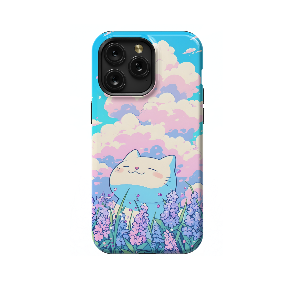 Lofi Kitty Enjoying Spring Phone Case iPhone Samsung Pixel & More 298 - Image 1