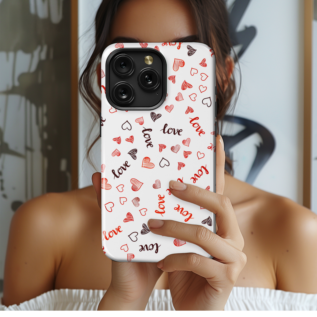 Love Hearts Phone Case iPhone Samsung Cover Pixel 3915 - Image 2