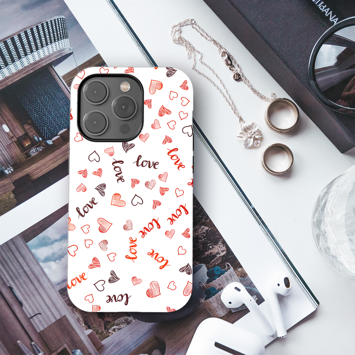 Love Hearts Phone Case iPhone Samsung Cover Pixel 3915 - Image 3