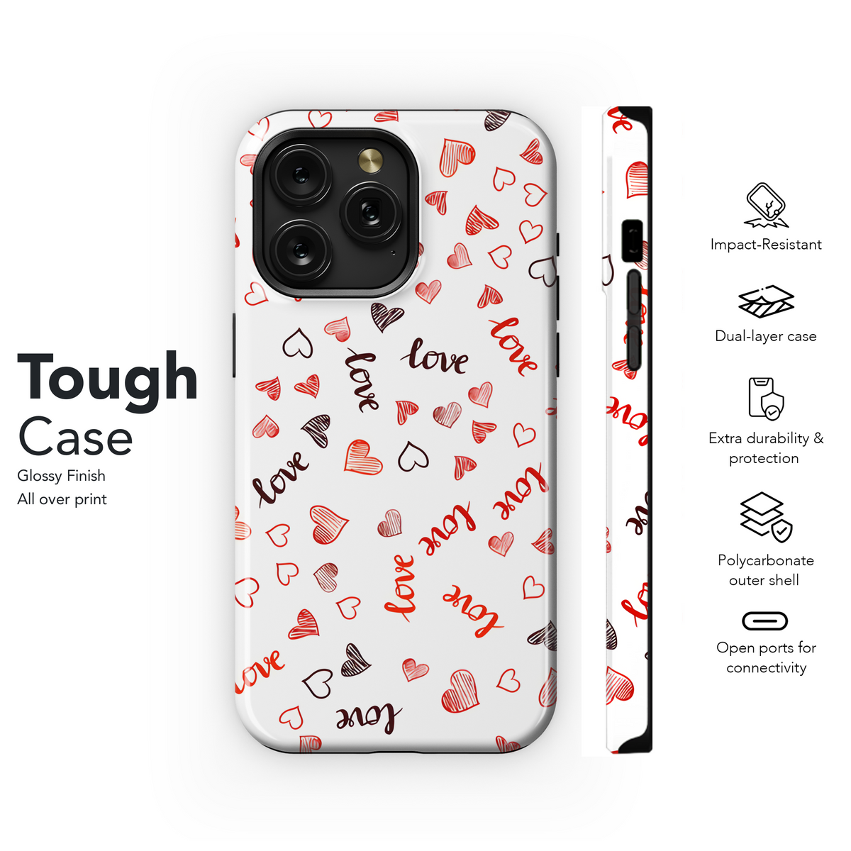 Love Hearts Phone Case iPhone Samsung Cover Pixel 3915 - Image 6