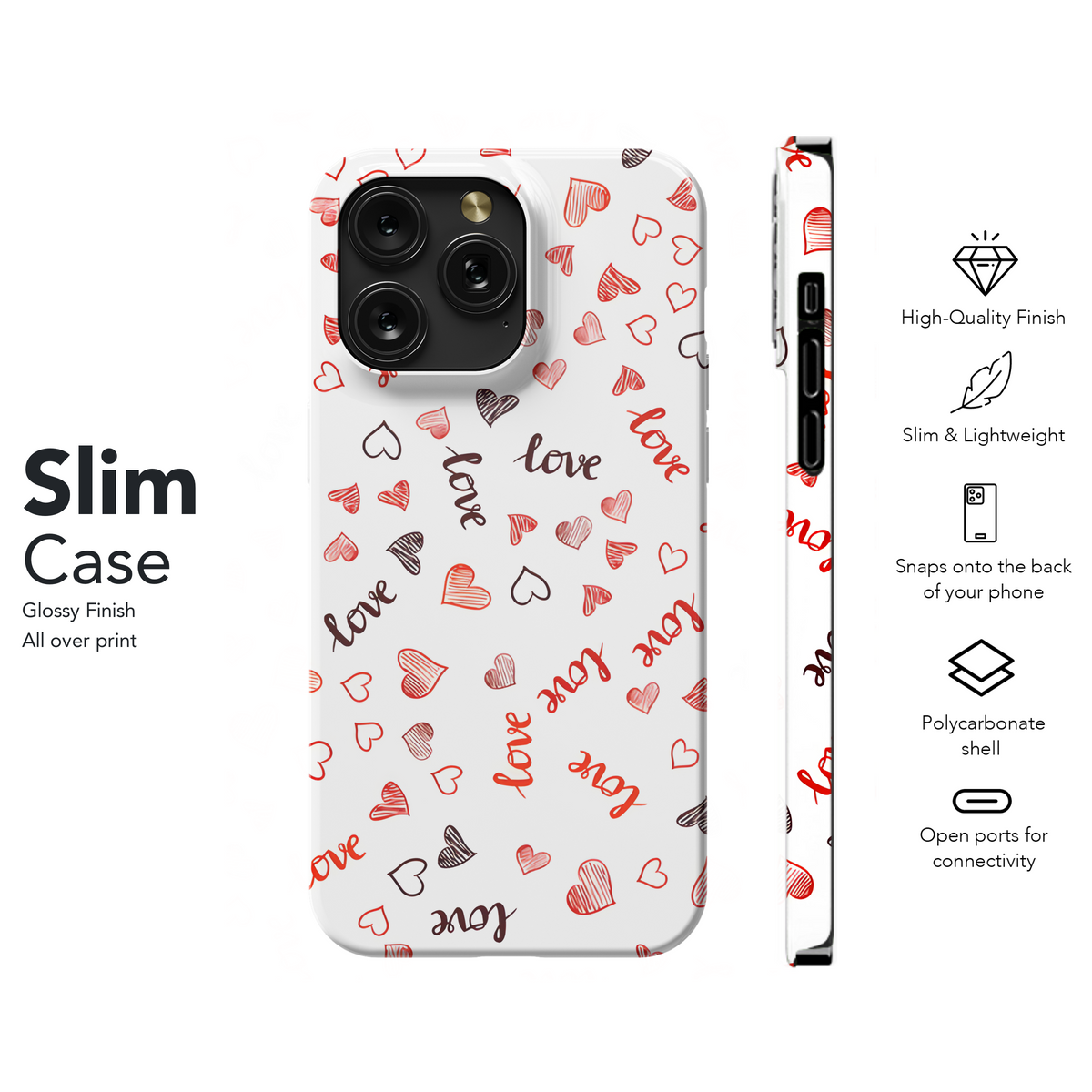 Love Hearts Phone Case iPhone Samsung Cover Pixel 3915 - Image 7