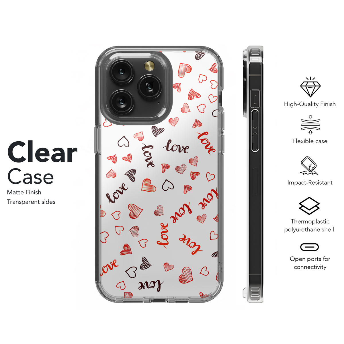 Love Hearts Phone Case iPhone Samsung Cover Pixel 3915 - Image 8