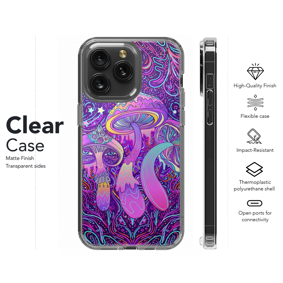 Magic Mushrooms Seamless Hippie Pattern Phone Case iPhone Samsung Cover Pixel 2170 - Image 8