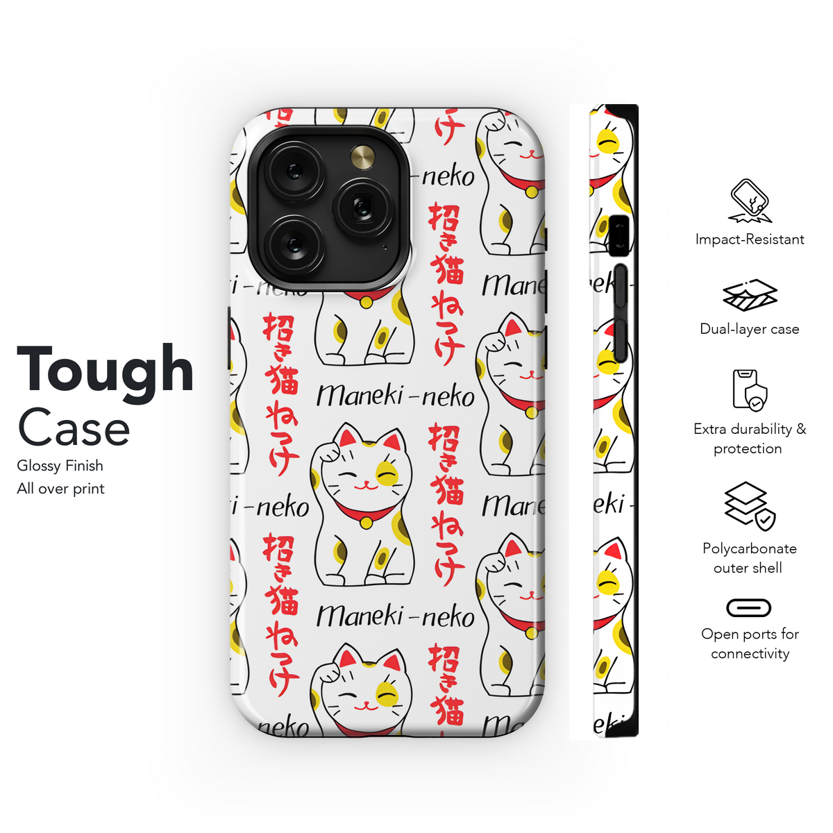 Maneki Neko Phone Case iPhone Samsung Cover Pixel 3173 - Image 6