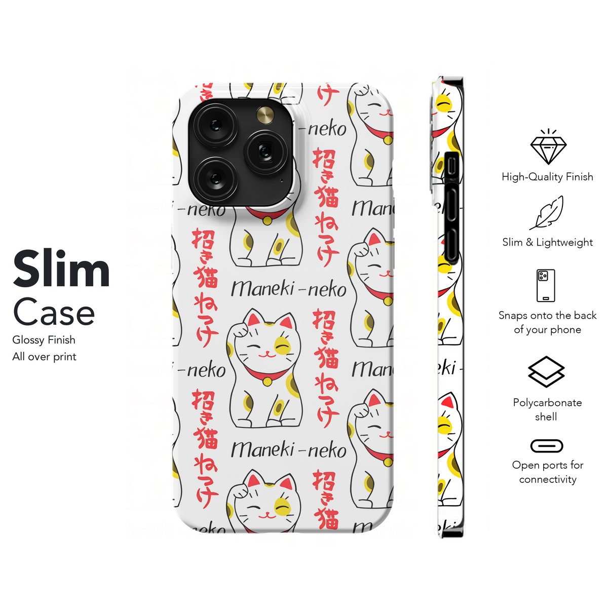 Maneki Neko Phone Case iPhone Samsung Cover Pixel 3173 - Image 7