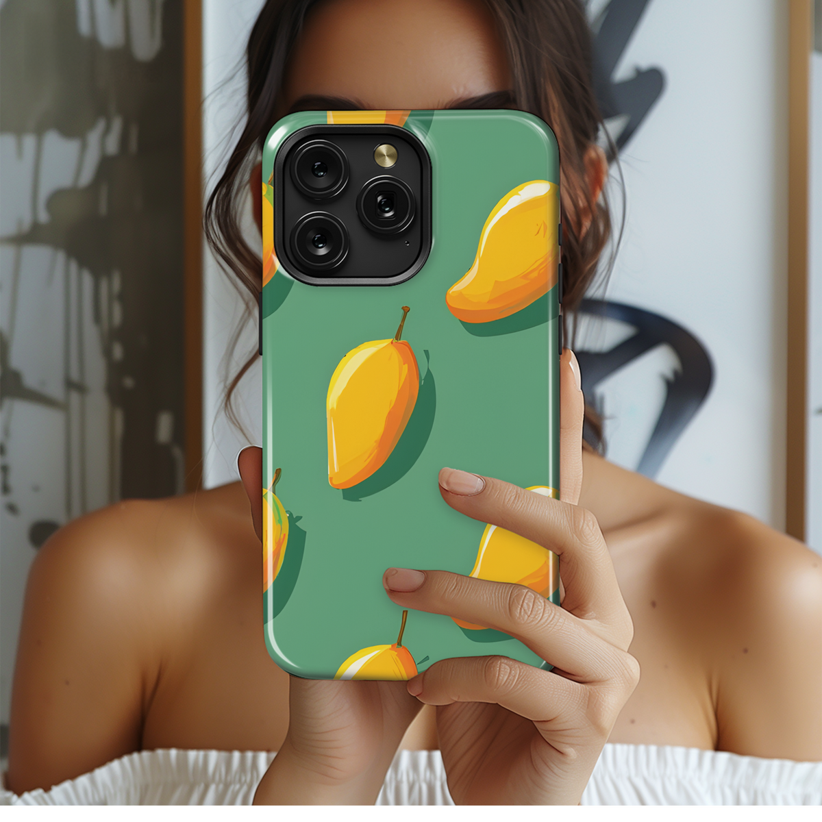 Mango Grain Shadow Phone Case iPhone Samsung Cover Pixel 3411 - Image 2