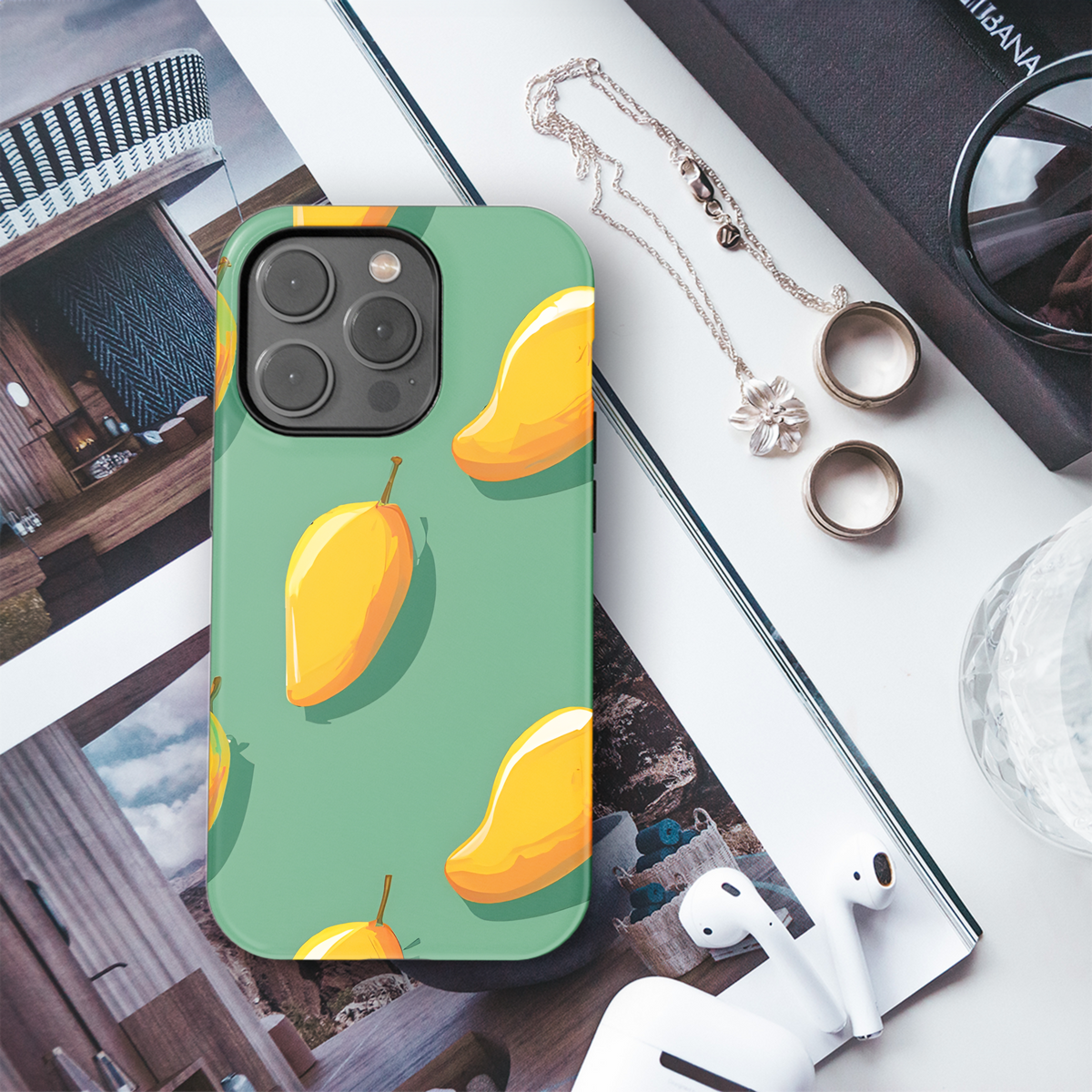 Mango Grain Shadow Phone Case iPhone Samsung Cover Pixel 3411 - Image 3