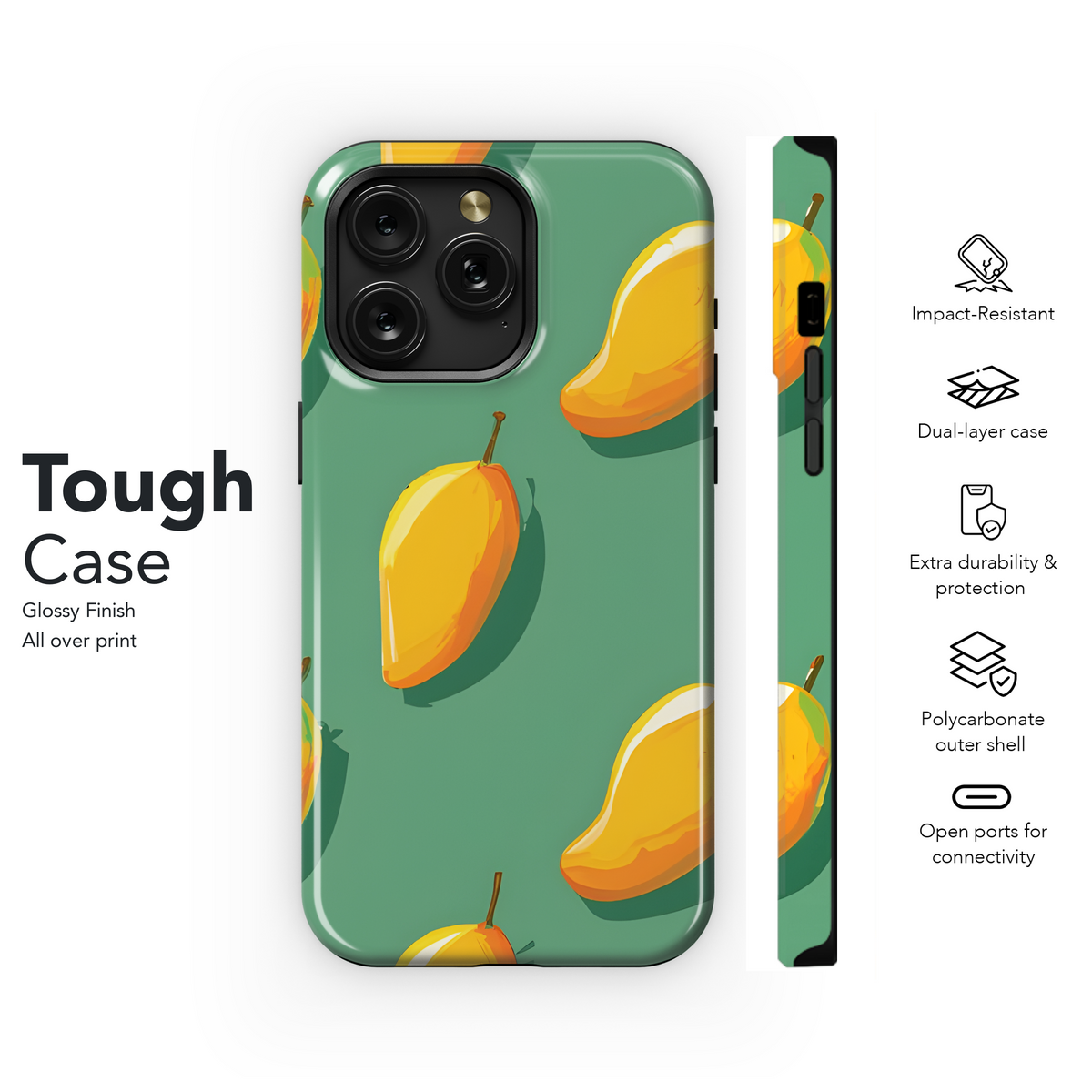 Mango Grain Shadow Phone Case iPhone Samsung Cover Pixel 3411 - Image 6