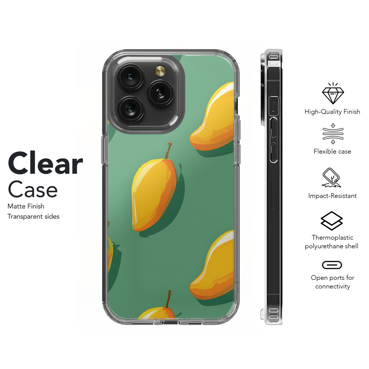 Mango Grain Shadow Phone Case iPhone Samsung Cover Pixel 3411 - Image 8