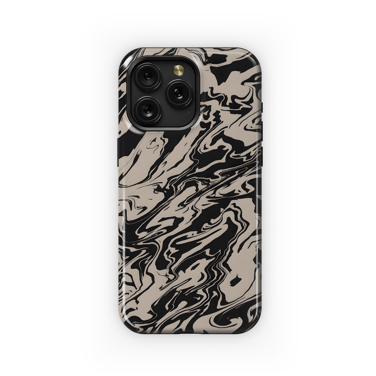 Marbled Wavy Black Phone Case iPhone Samsung Cover Pixel 1955 - Image 1