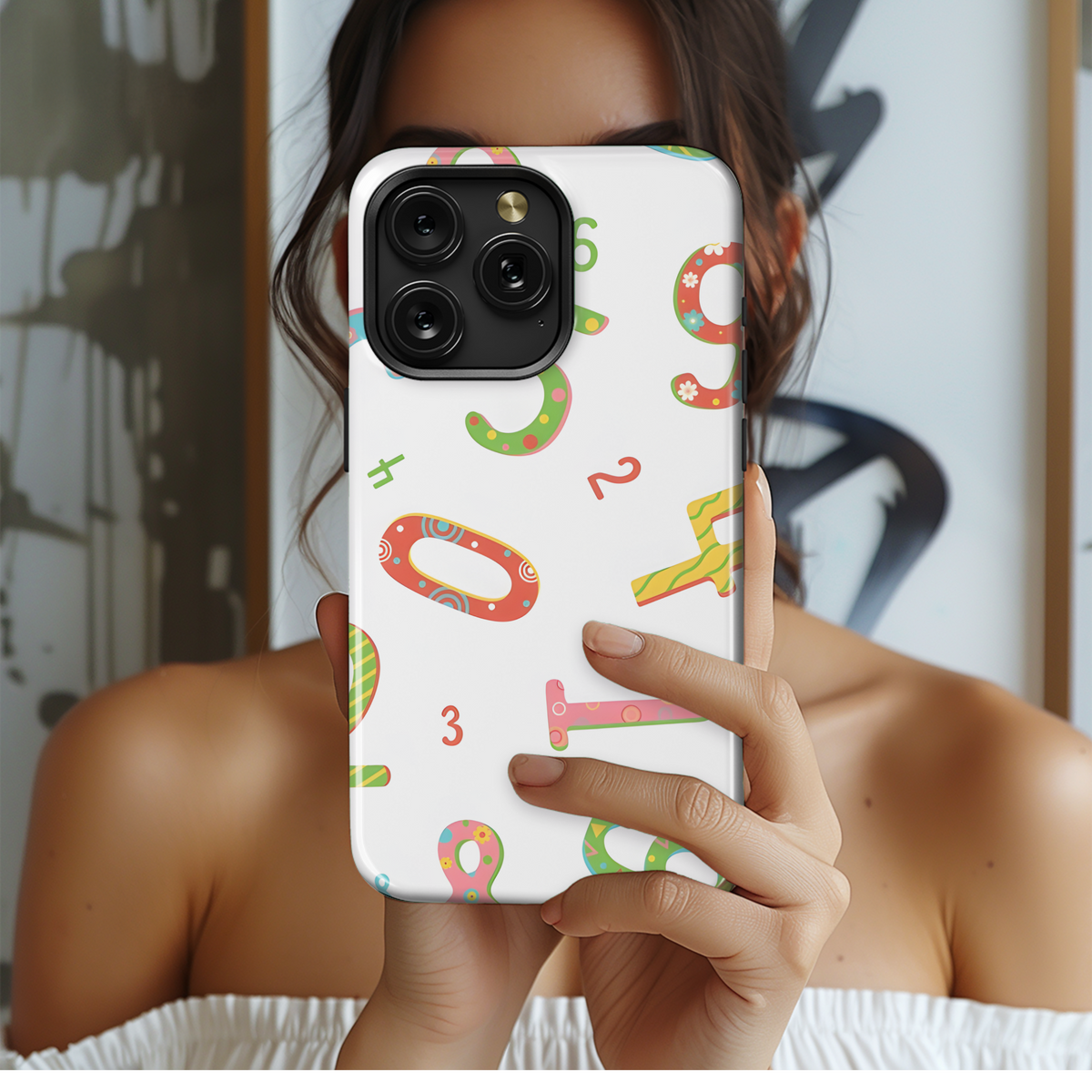 Math Doodle Numbers Phone Case iPhone Samsung Cover Pixel 3223 - Image 2