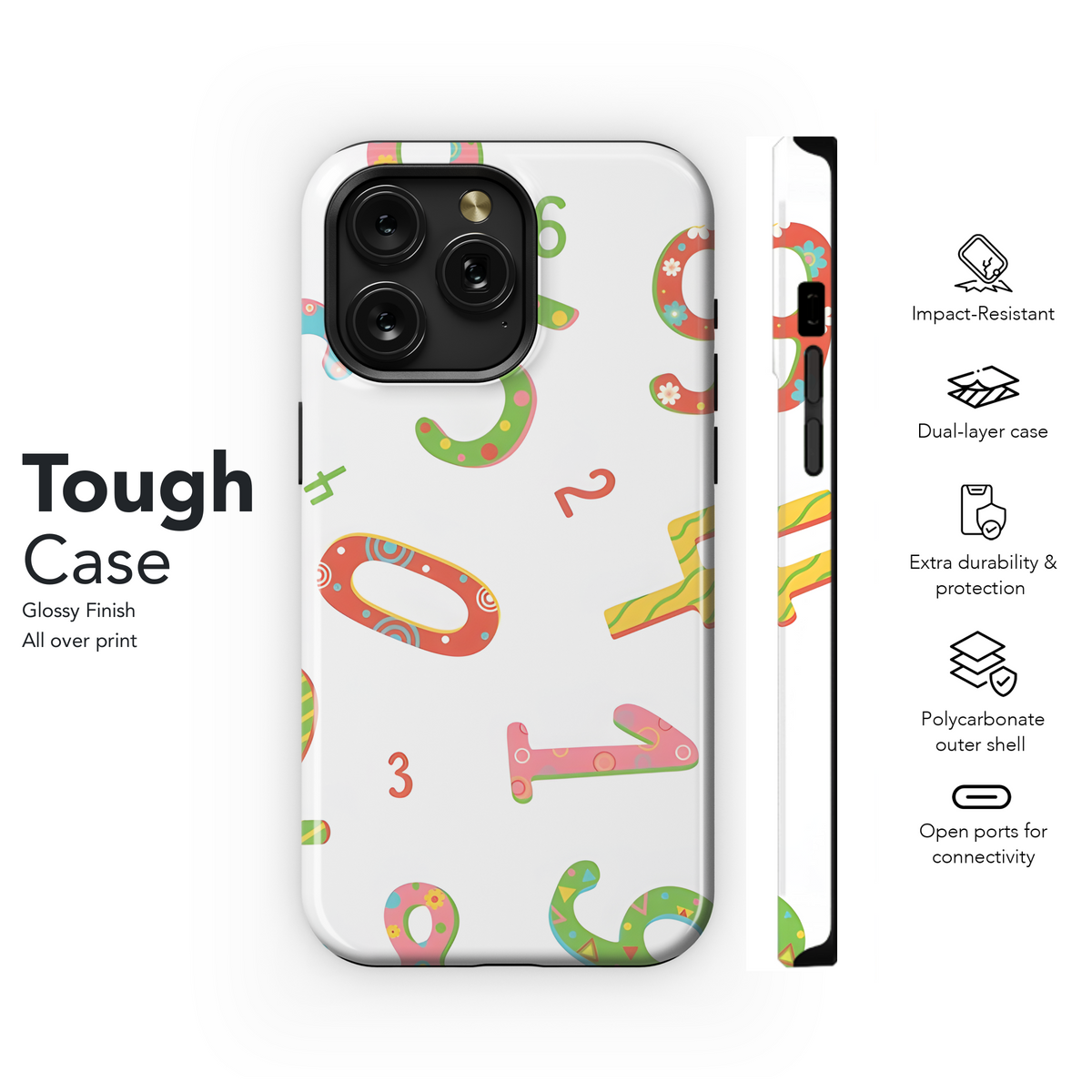 Math Doodle Numbers Phone Case iPhone Samsung Cover Pixel 3223 - Image 6