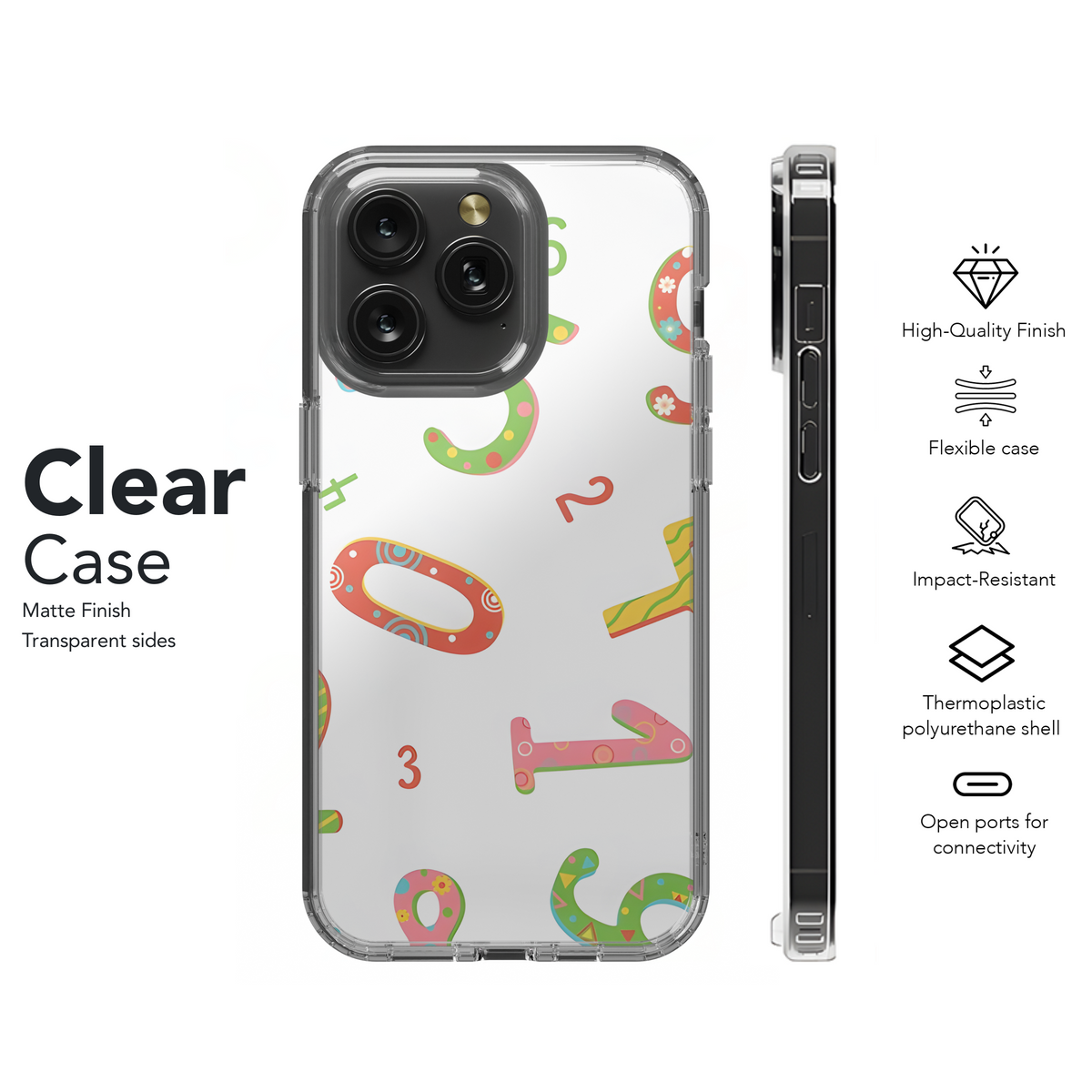 Math Doodle Numbers Phone Case iPhone Samsung Cover Pixel 3223 - Image 8