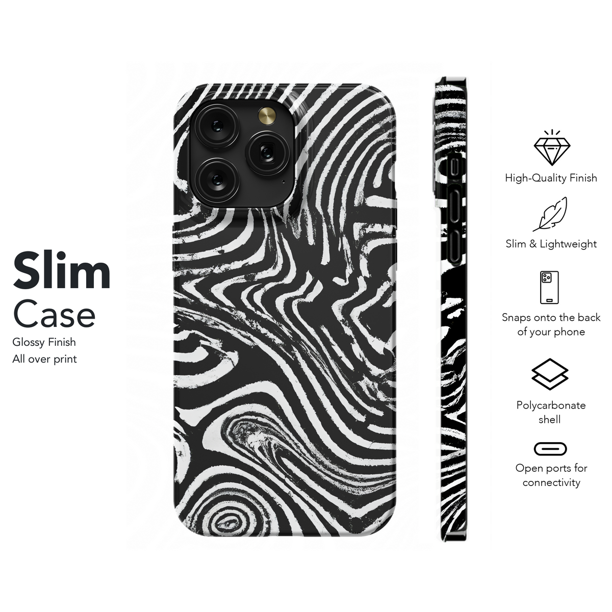 Micro Stripes Black and White Phone Case iPhone Samsung Cover Pixel 3536 - Image 7