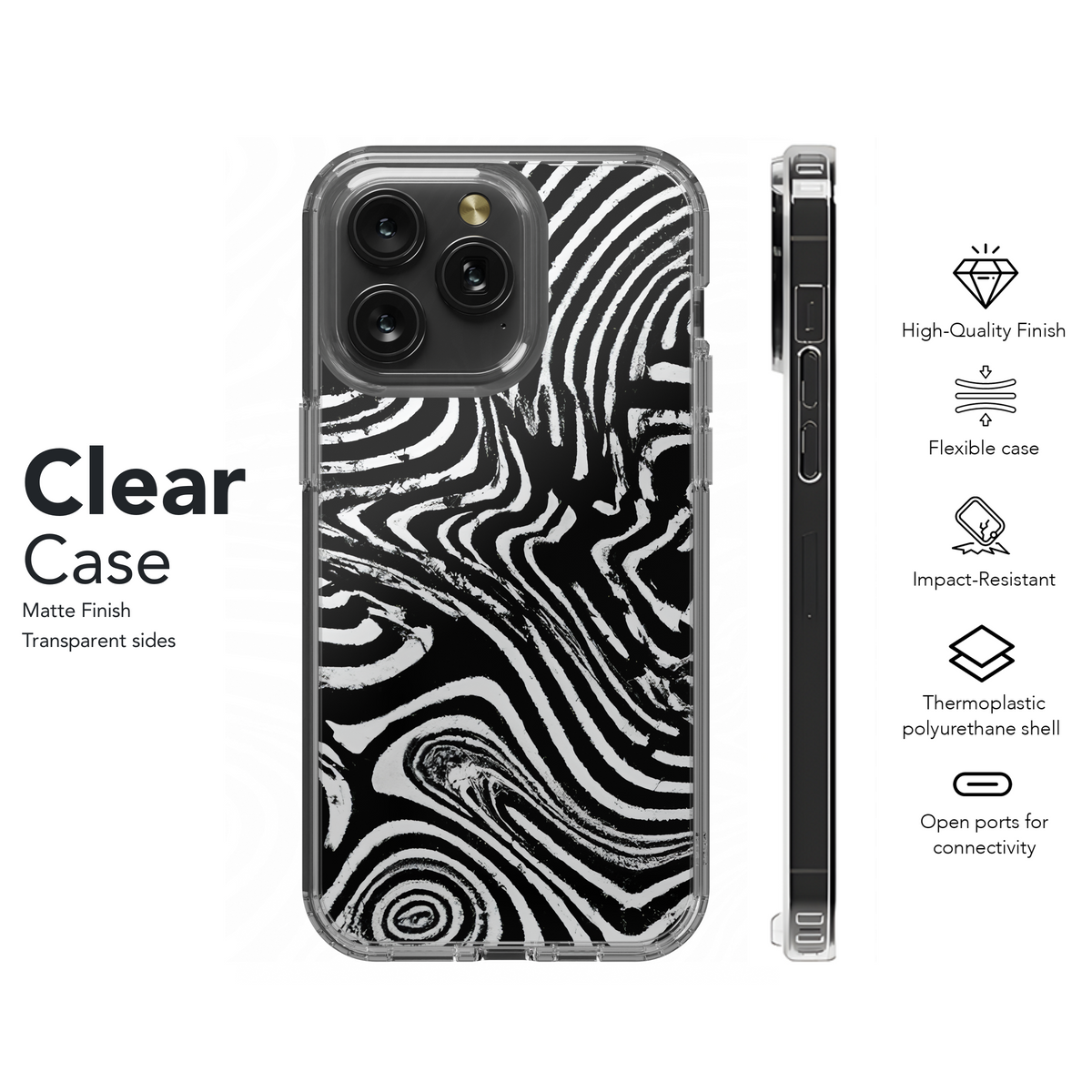 Micro Stripes Black and White Phone Case iPhone Samsung Cover Pixel 3536 - Image 8