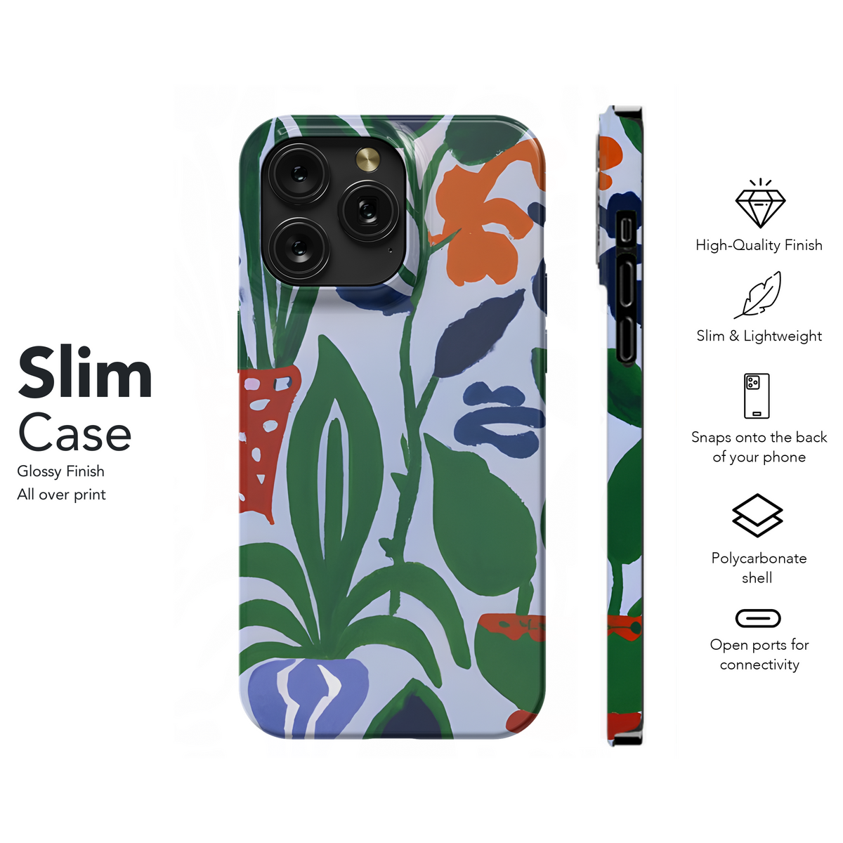 Midcentury Modern Houseplant Gouache Phone Case iPhone Samsung Cover Pixel 3357 - Image 7