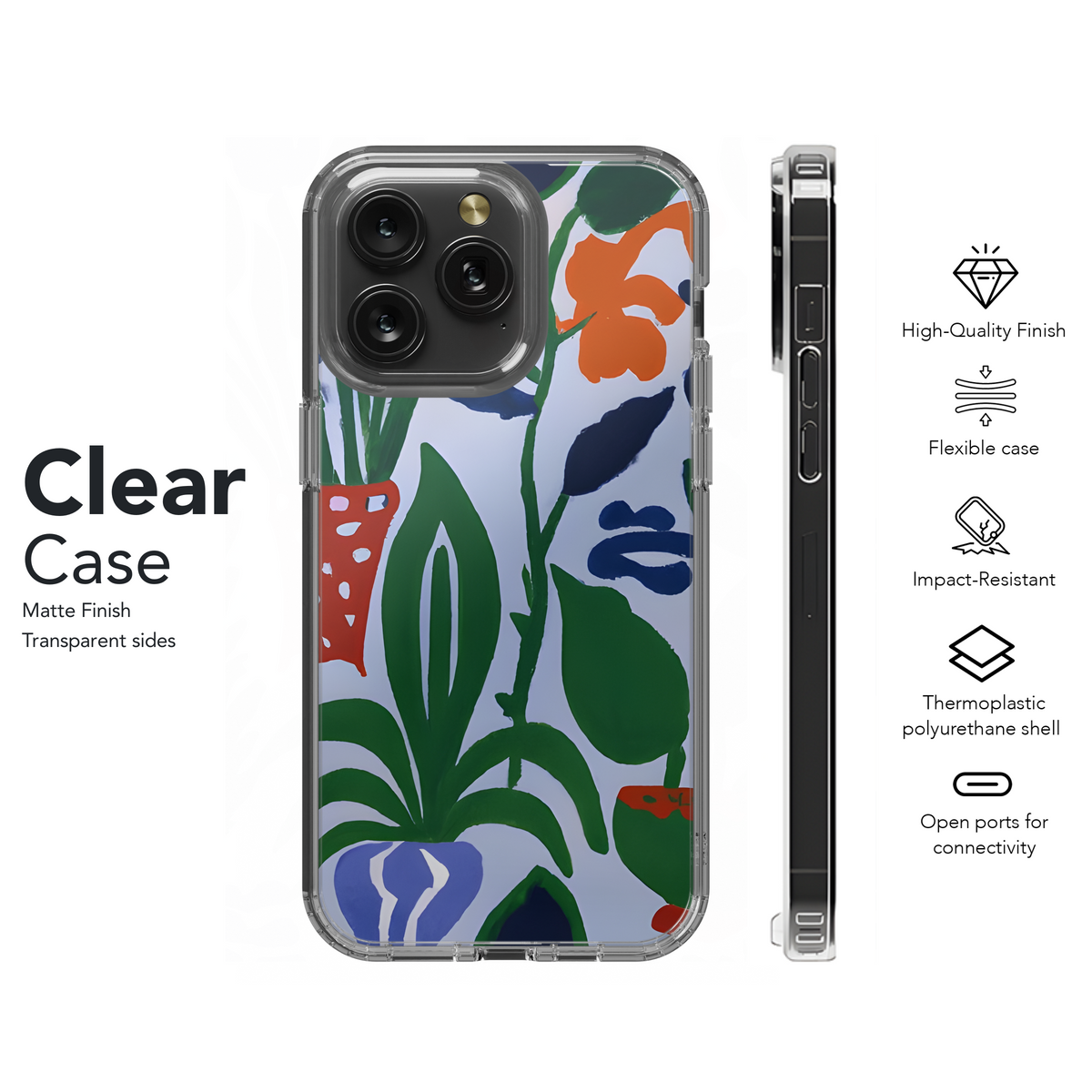 Midcentury Modern Houseplant Gouache Phone Case iPhone Samsung Cover Pixel 3357 - Image 8