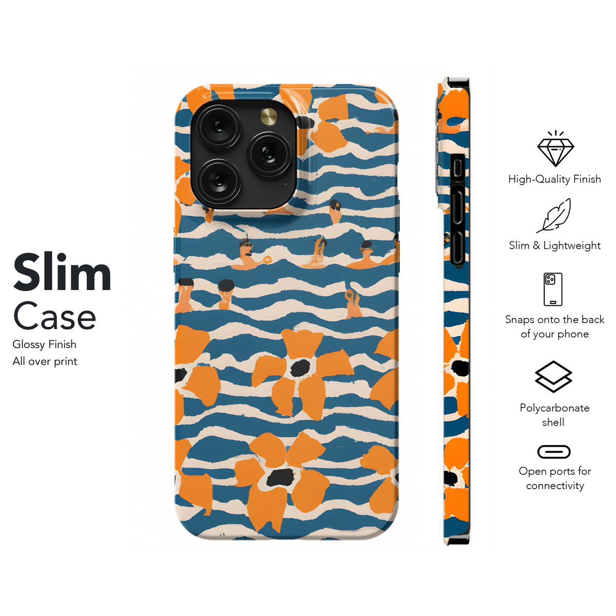 Midcentury Modern Swimmers Phone Case iPhone Samsung Cover Pixel 3119 - Image 7